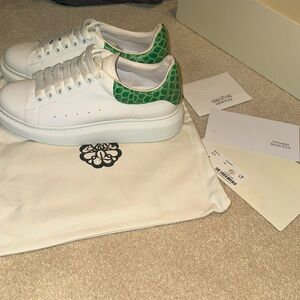 These are the “Chrome Green Crocodile” Alexander McQueens Oversized